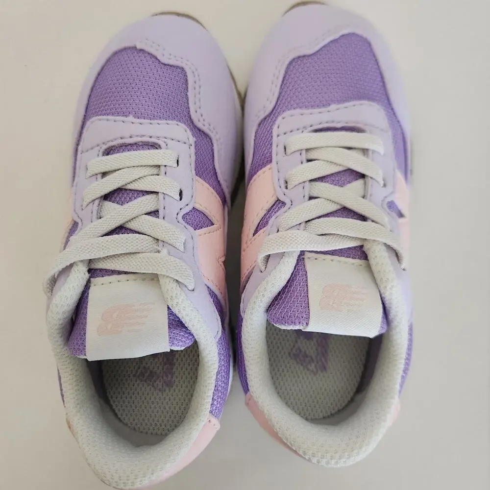 New Balance Kid's 237 V1 Bungee Sneaker, Lilac Glo/Shell Pink, 9 M Toddler